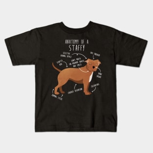 Staffordshire Terrier Staffy Anatomy Kids T-Shirt